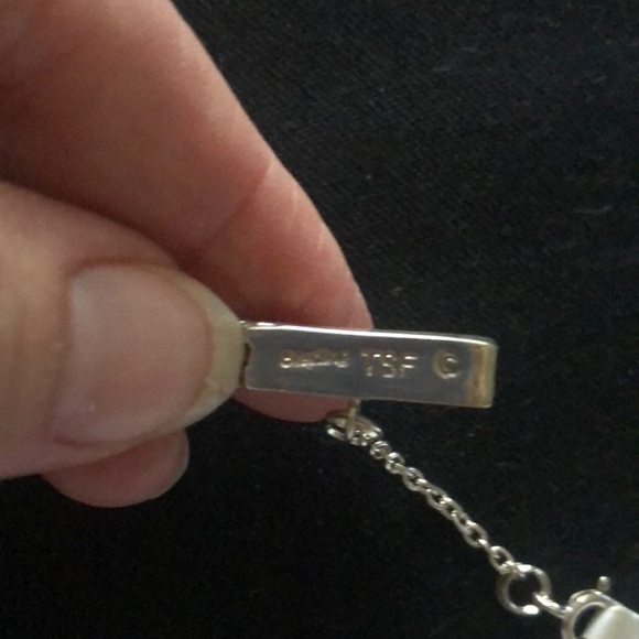 Turquoise, lapis & onyx Signed Sterling Bracelet - Picture 3 of 7